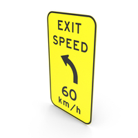 Australian Sign Exit Advisory Speed With Curve To Left PNG & PSD Images