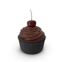 Cherry Chocolate Cupcake PNG & PSD Images