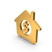 Gold Dollar House Price Icon PNG & PSD Images