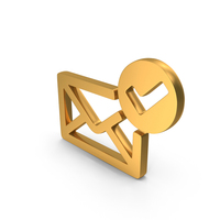 Gold Mail Verify Icon PNG & PSD Images