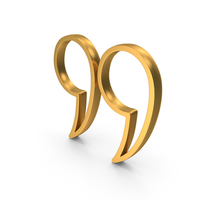 Out Line Quotes Inverted Commas Icon Gold PNG & PSD Images