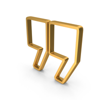 Gold Inverted Quotes Outline Icon PNG & PSD Images