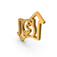 Dollar Profit And Loss Icon Gold PNG & PSD Images
