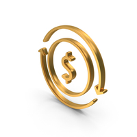 Gold Refresh Dollar Icon PNG & PSD Images