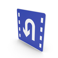 Chinese Lane For U Turn Sign PNG & PSD Images