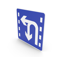 Chinese Sign Lane For U Turn And Turn Left PNG & PSD Images