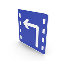 Chinese Lane For Left Turn Sign PNG & PSD Images