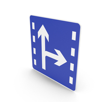 Chinese Sign Lane For Proceed Straight And Turn Right PNG & PSD Images