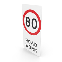 Australian Sign Roadwork Speed Limit 80 PNG & PSD Images