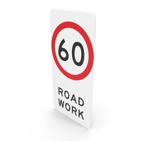 Australian Sign Roadwork Speed Limit 60 PNG & PSD Images
