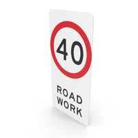 Australian Sign Roadwork Speed Limit 40 PNG & PSD Images