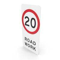 Australian Sign Roadwork Speed Limit 20 PNG & PSD Images