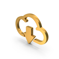 Gold Cloud Download Icon PNG & PSD Images