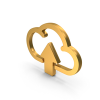 Cloud Up Load Icon Gold PNG & PSD Images