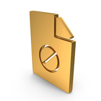 Gold Blocked Document Icon PNG & PSD Images