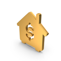 Gold Dollar House Price Icon PNG & PSD Images