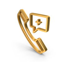 Gold Add Phone Call Icon PNG & PSD Images