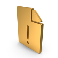 Gold Exclamation Mark Document Icon PNG & PSD Images