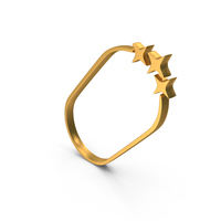 Rounded Borders With Stars Icon Gold PNG & PSD Images