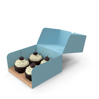 Chocolate Cupcakes In A Cake Package PNG & PSD Images