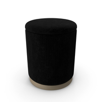 Black Round Fabric Ottoman Stool PNG & PSD Images