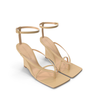 Bottega Veneta Stretch Wedge Sandals Beige PNG & PSD Images