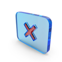 Wrong Cross Inside Rectangular Symbol PNG & PSD Images