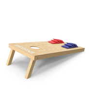 Wooden Cornhole Outdoor Game With Bean Bags PNG & PSD Images