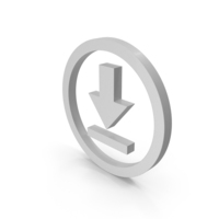 Circle Download Icon White PNG & PSD Images