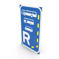 South African Sign Start of a Reserved Lane for Buses PNG & PSD Images