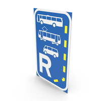South African Sign Start of a Reserved Lane for Buses and Trams PNG & PSD Images