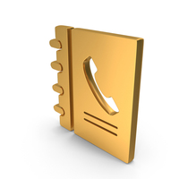 Gold Phone Book Icon PNG & PSD Images