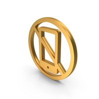 Gold No Mobile Phone Icon PNG & PSD Images
