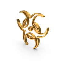 Out Line Biohazard Icon Gold PNG & PSD Images