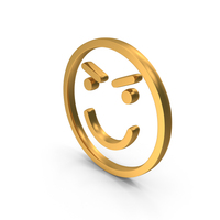 Gold Wicked Smile Emoticon PNG & PSD Images