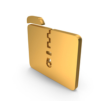 Zip File Folder Icon Gold PNG & PSD Images