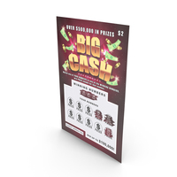 Big Cash Lottery Ticket With Erased Scratchcard PNG & PSD Images