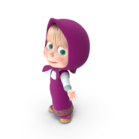 Children Cartoon Character Masha Standing Pose PNG & PSD Images