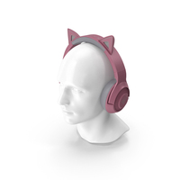 Mannequin Head Wearing Razer Kraken BT Kitty Edition Turned Off PNG & PSD Images