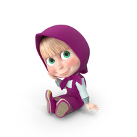 Masha From Masha And The Bear Sitting Pose PNG & PSD Images