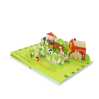 Open Children Pop Up Book About Farm PNG & PSD Images