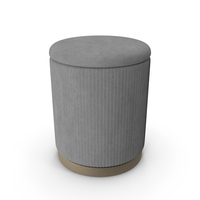 Round Fabric Ottoman Stool Grey PNG & PSD Images