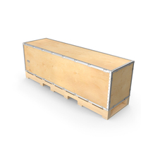 Wooden Box with Pallet 84x24 Inches PNG & PSD Images