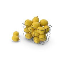 Basket with Lemons PNG & PSD Images