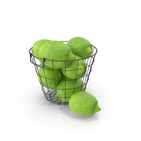 Basket With Limes PNG & PSD Images