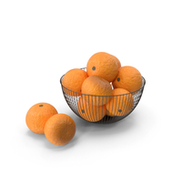 Basket with Oranges PNG & PSD Images