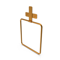 Square Towel Ring Amantea Stainless Steel - Golden PNG & PSD Images