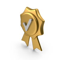 Rosette Icon Tick Gold PNG & PSD Images