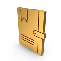Gold Phone Contact Book Icon PNG & PSD Images