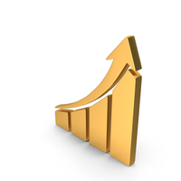 Gold Graph Increase Icon PNG & PSD Images